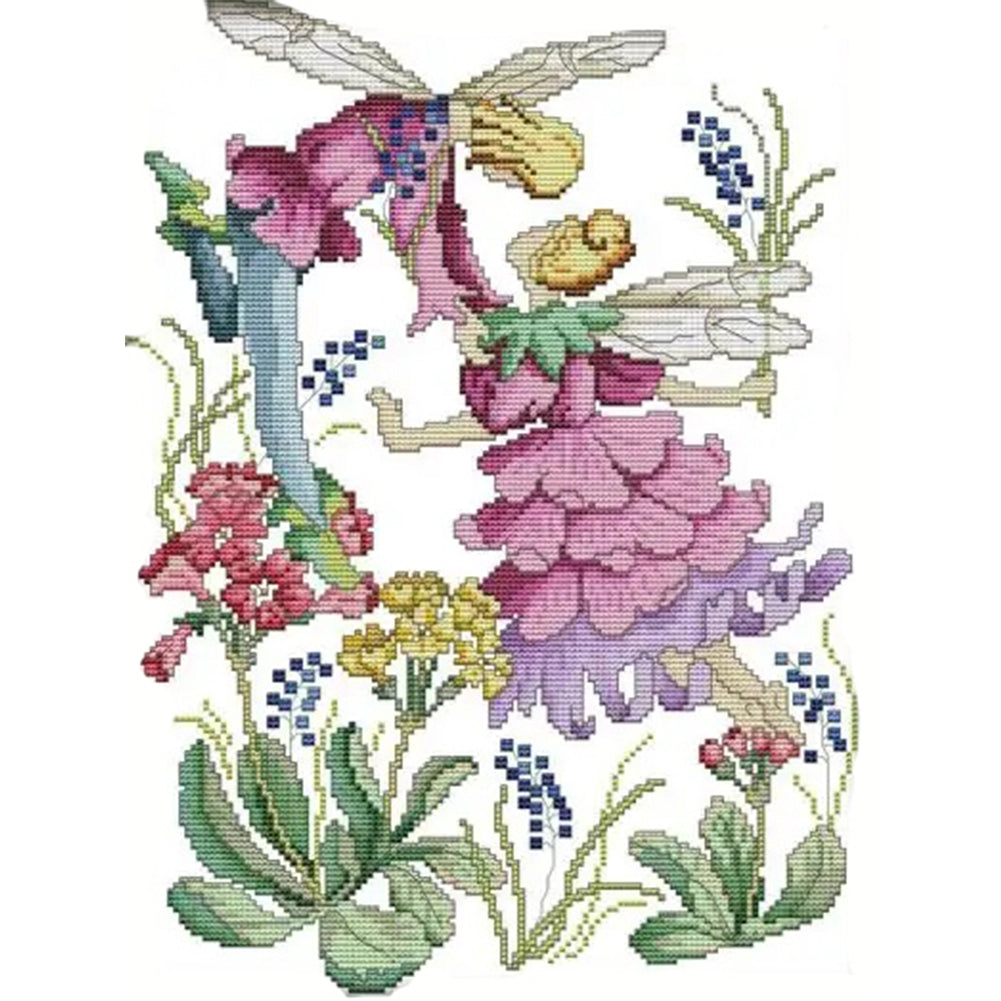 April Flower Fairy - 14CT Stamped Cross Stitch 31*40CM