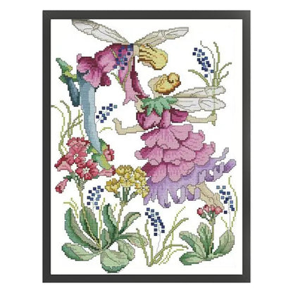 April Flower Fairy - 14CT Stamped Cross Stitch 31*40CM