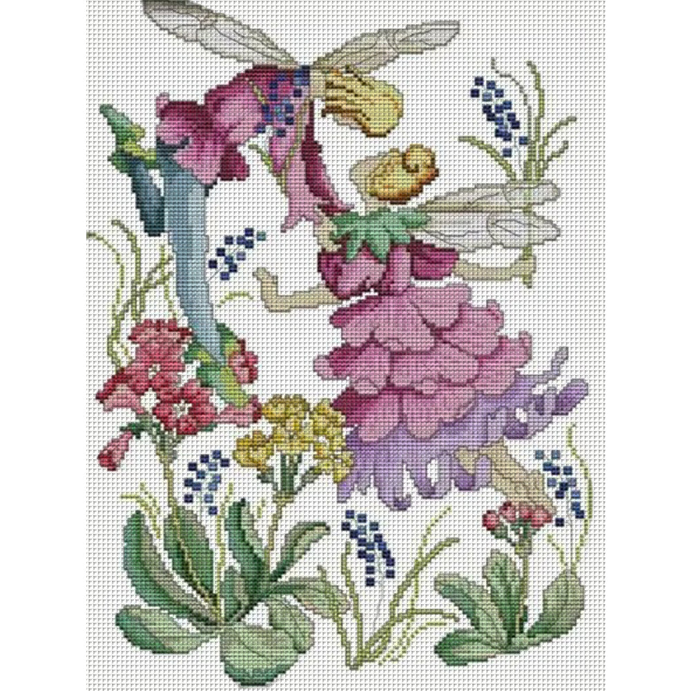 April Flower Fairy - 14CT Stamped Cross Stitch 31*40CM