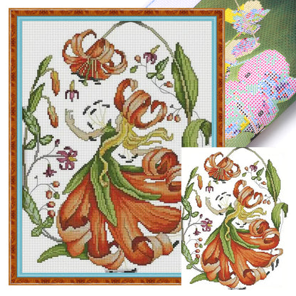 September Flower Fairy - 14CT Stamped Cross Stitch 31*40CM