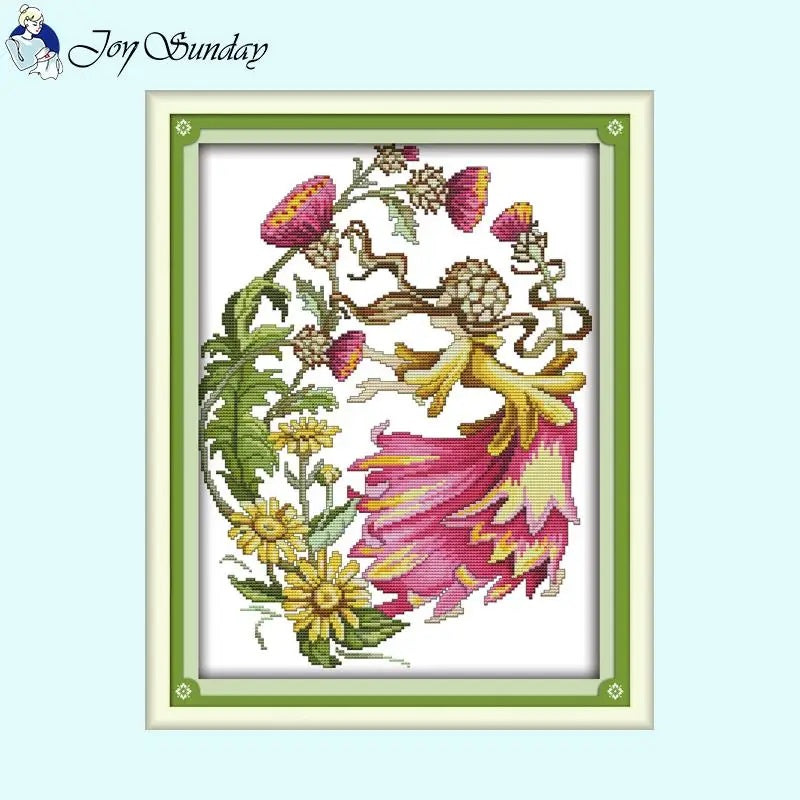 October Flower Fairy - 14CT Stamped Cross Stitch 32*41CM