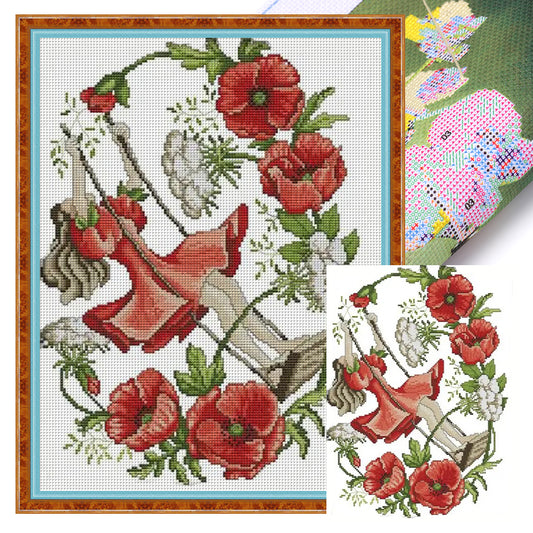 January Flower Fairy - 14CT Stamped Cross Stitch 33*41CM