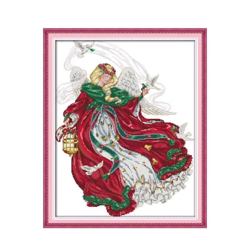 Flying Pigeon Angel - 14CT Stamped Cross Stitch 42*51CM