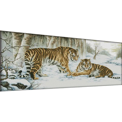 Tiger - 14CT Stamped Cross Stitch 163*89CM