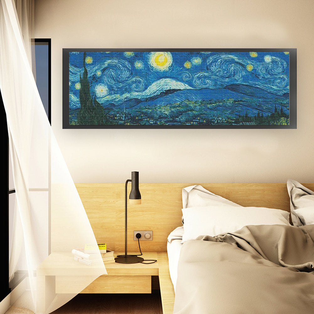 Starry Night Panorama (Van Gogh) - 14CT Stamped Cross Stitch 117*43CM