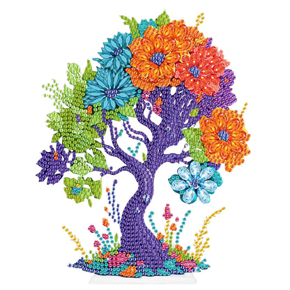 Acrylic Flower Tree Diamonds Painting Desktop Decor for Office Desktop Decor