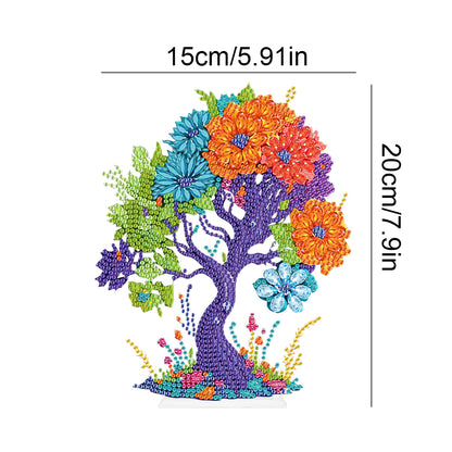 Acrylic Flower Tree Diamonds Painting Desktop Decor for Office Desktop Decor