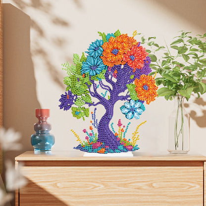 Acrylic Flower Tree Diamonds Painting Desktop Decor for Office Desktop Decor