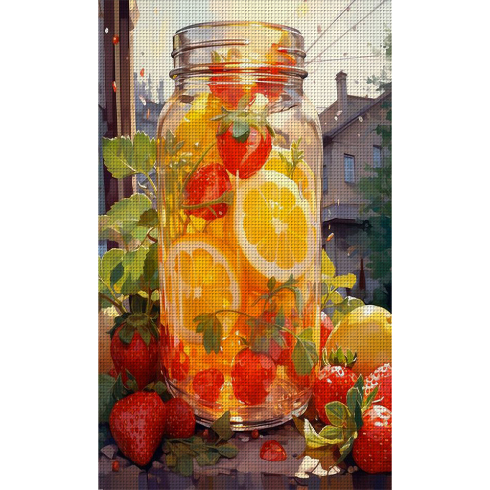 Fruit Bottle - 11CT Stamped Cross Stitch 40*65CM