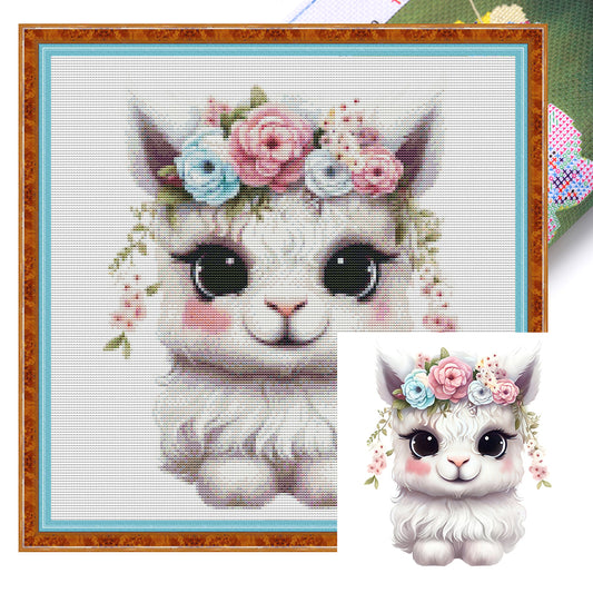 Cute Lamb - 18CT Stamped Cross Stitch 30*30CM(Joy Sunday)