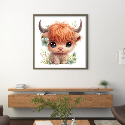 Cute Calf - 18CT Stamped Cross Stitch 30*30CM(Joy Sunday)