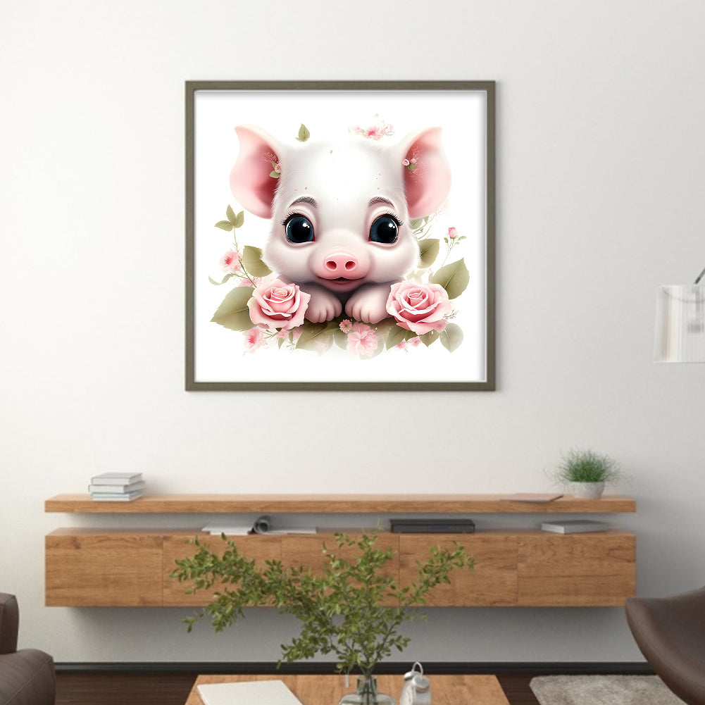 Cute Pig - 18CT Stamped Cross Stitch 30*30CM(Joy Sunday)