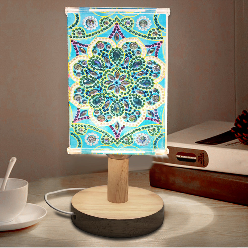 Special Shaped Crystal Drawing Kit Bedside Night Light USB Charge (Mandala #1)