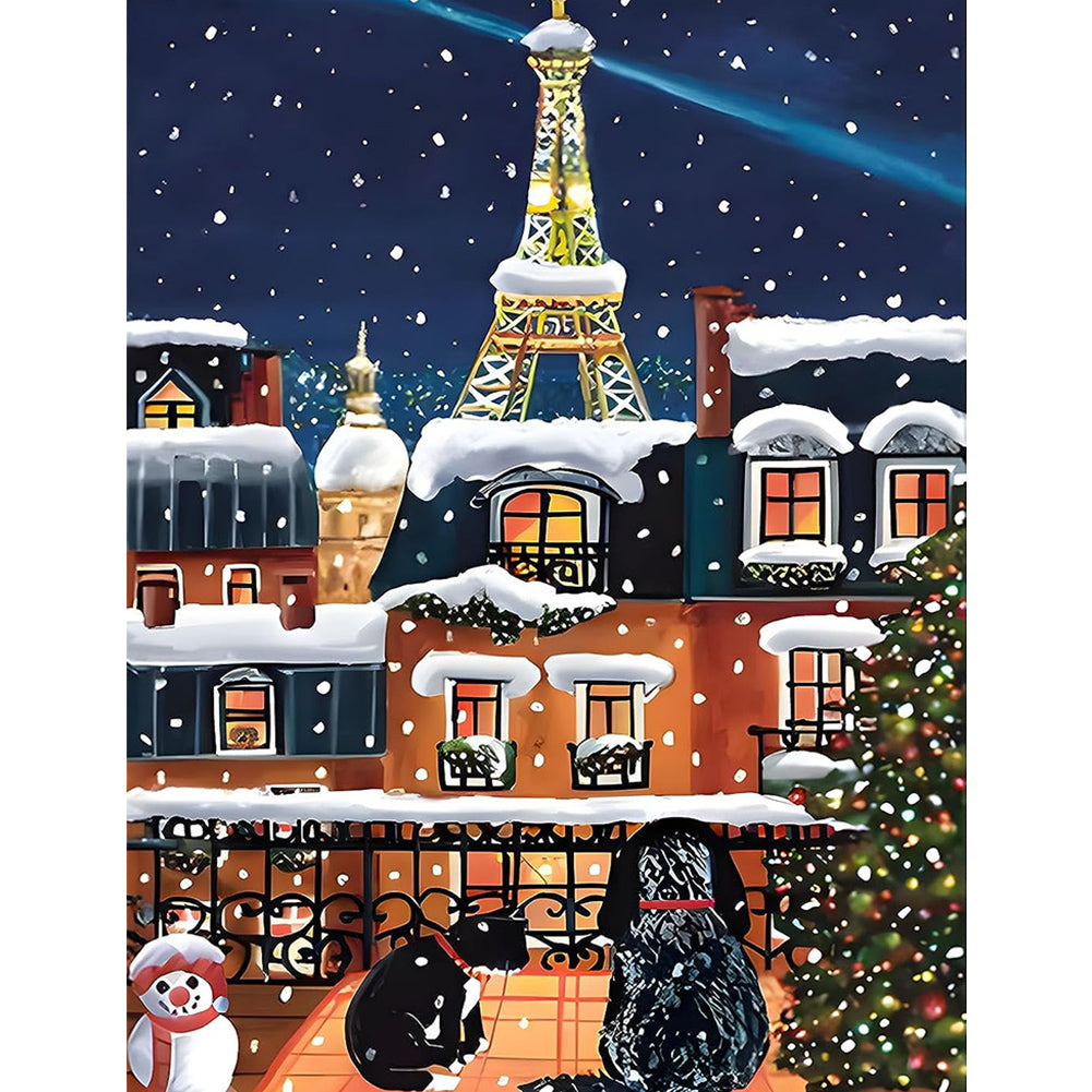 Snow City - Full Square Drill Diamond Painting 30*40CM