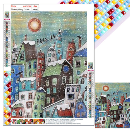 Snow City - Full Square Drill Diamond Painting 30*40CM