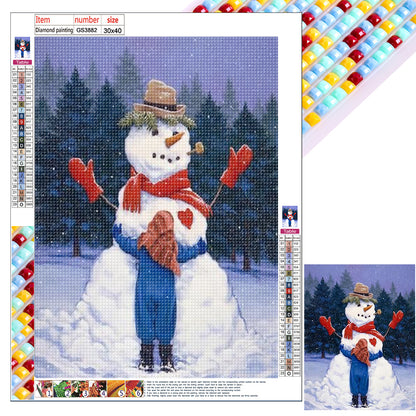 Snowy Snowman - Full Square Drill Diamond Painting 30*40CM