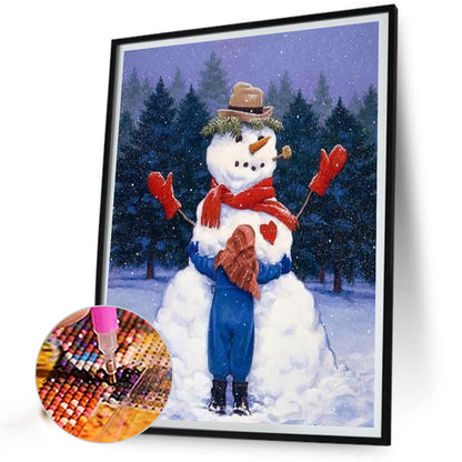 Snowy Snowman - Full Square Drill Diamond Painting 30*40CM