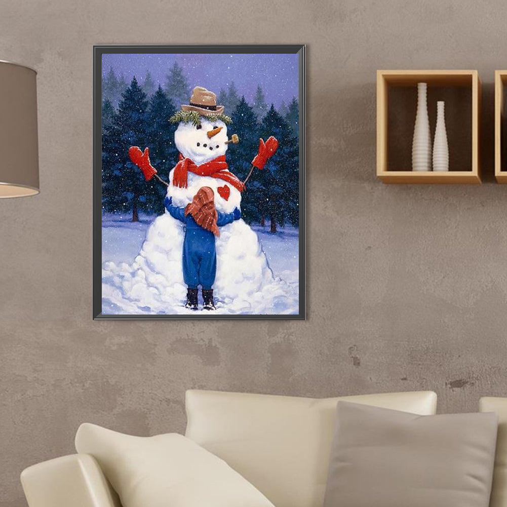 Snowy Snowman - Full Square Drill Diamond Painting 30*40CM