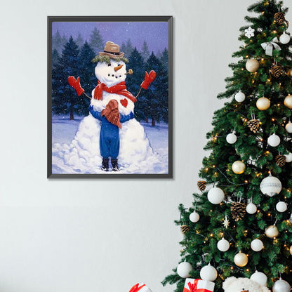 Snowy Snowman - Full Square Drill Diamond Painting 30*40CM