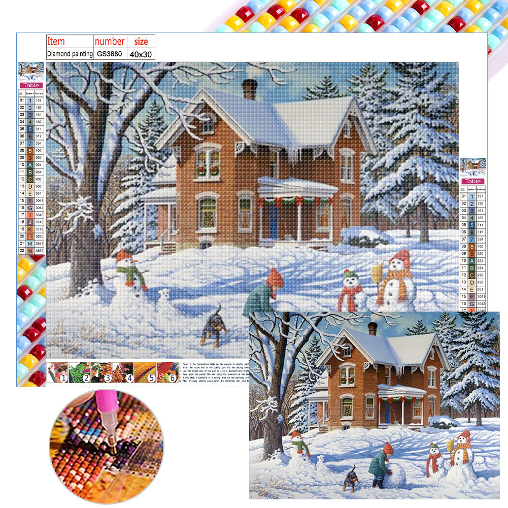 Snow Scene - Full Square Drill Diamond Painting 40*30CM