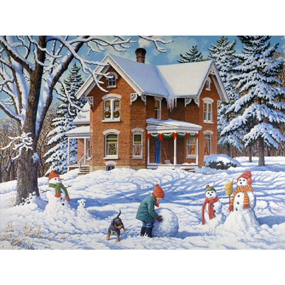 Snow Scene - Full Square Drill Diamond Painting 40*30CM