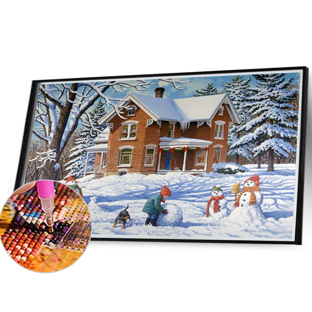 Snow Scene - Full Square Drill Diamond Painting 40*30CM