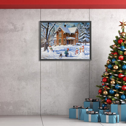 Snow Scene - Full Square Drill Diamond Painting 40*30CM