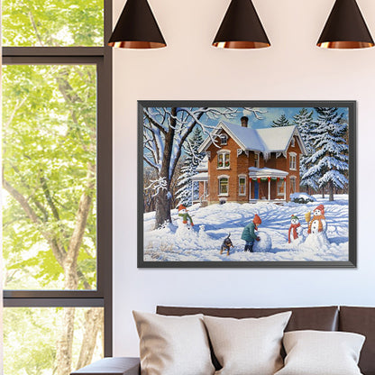 Snow Scene - Full Square Drill Diamond Painting 40*30CM