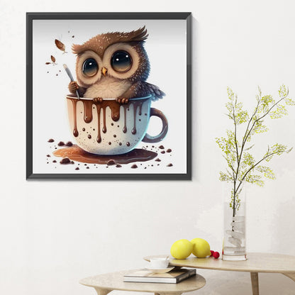 Teacup Owl - Full Round Drill Diamond Painting 30*30CM