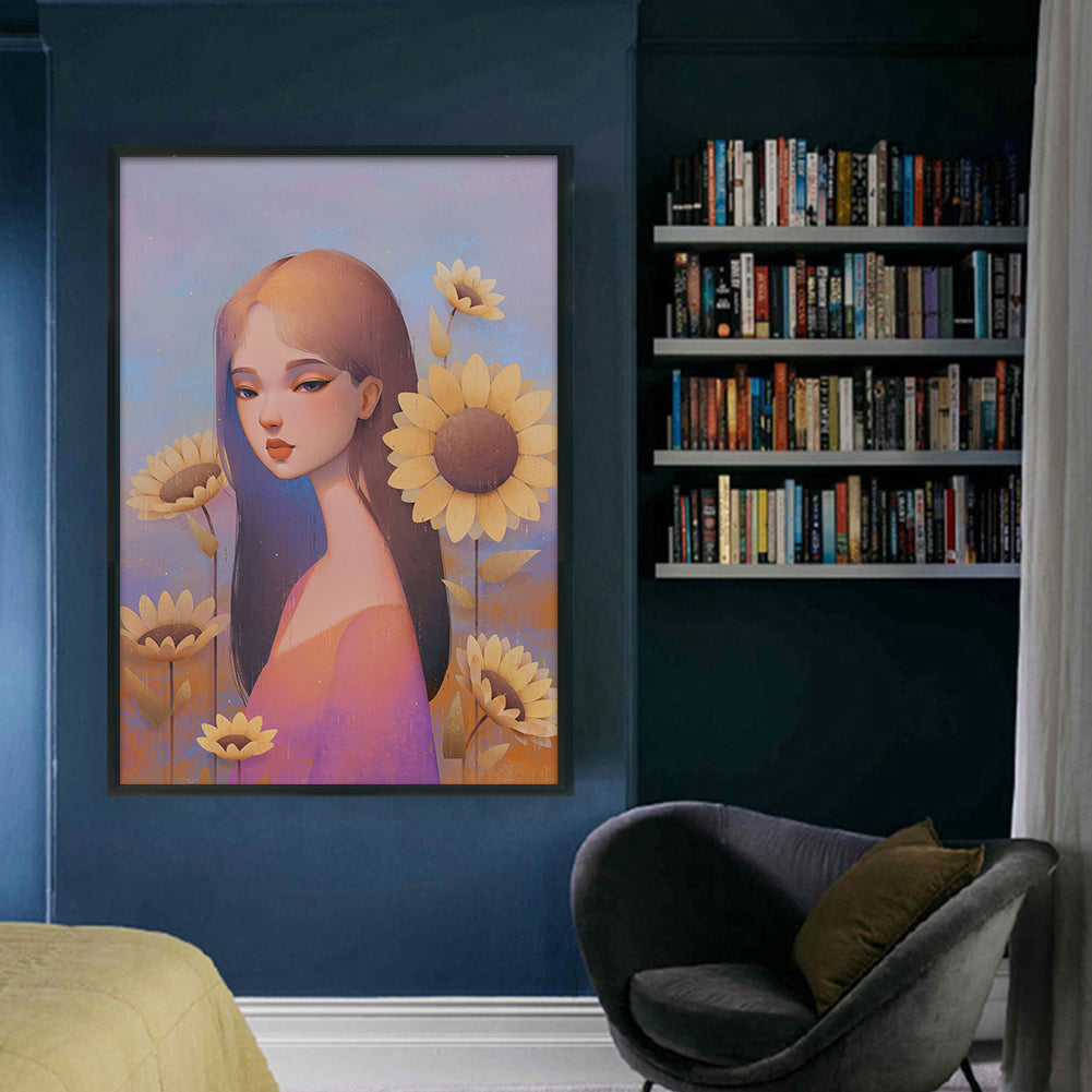 Flower Girl - 11CT Stamped Cross Stitch 40*60CM(Joy Sunday)