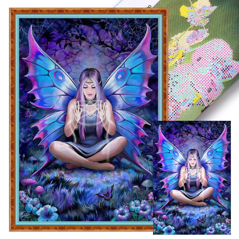 Butterfly Fairy - 11CT Stamped Cross Stitch 50*70CM(Joy Sunday)