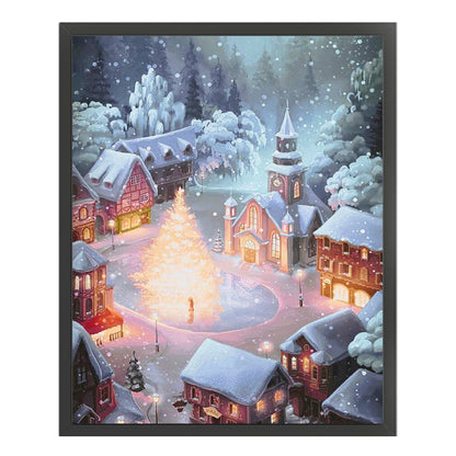 Snow Scene - 11CT Stamped Cross Stitch 40*50CM(Joy Sunday)