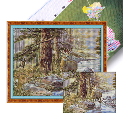 Stag - 14CT Stamped Cross Stitch 52*43CM(Joy Sunday)