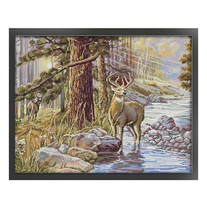 Stag - 14CT Stamped Cross Stitch 52*43CM(Joy Sunday)