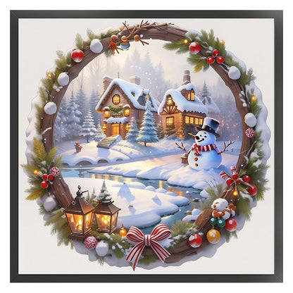 Christmas Wreath - 11CT Stamped Cross Stitch 50*50CM(Joy Sunday)