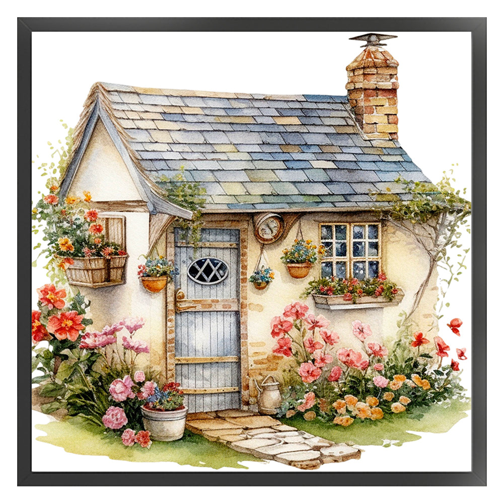 Flower House - 11CT Stamped Cross Stitch 50*50CM(Joy Sunday)