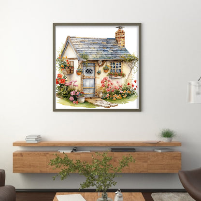 Flower House - 11CT Stamped Cross Stitch 50*50CM(Joy Sunday)