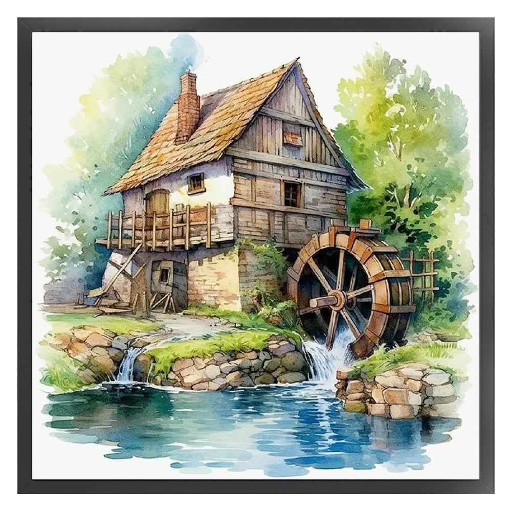 Flower House - 11CT Stamped Cross Stitch 50*50CM(Joy Sunday)