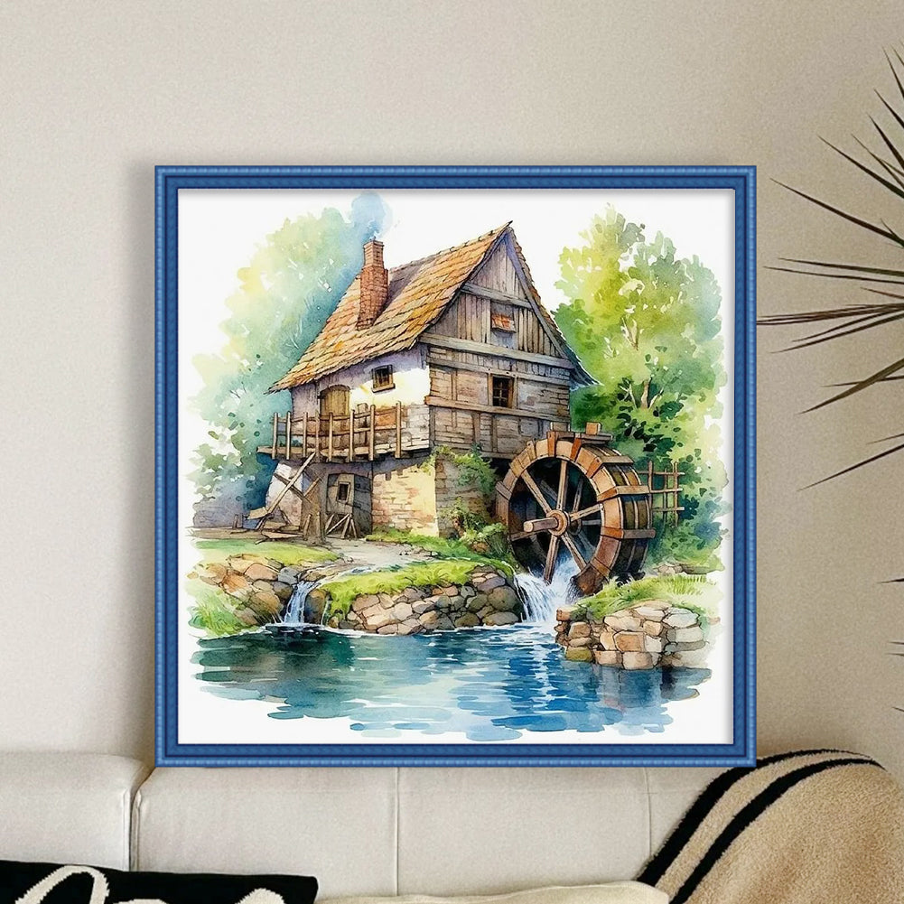 Flower House - 11CT Stamped Cross Stitch 50*50CM(Joy Sunday)