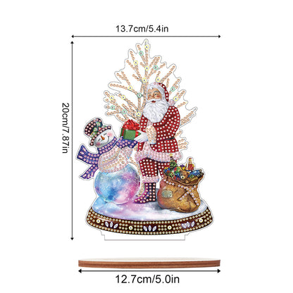 Wooden Xmas Snowman Diamonds Painting Desktop Decor for Table Office Decor (#3)