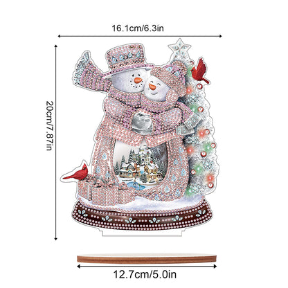 Wooden Xmas Snowman Diamonds Painting Desktop Decor for Table Office Decor (#5)