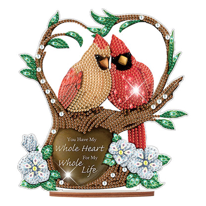 Wooden Xmas Cardinal Desktop Diamond Art Kits for Xmas Table Office Decor (#2)