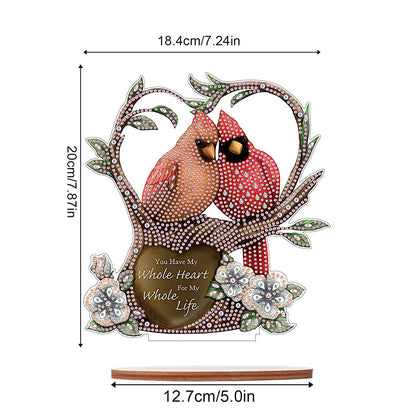 Wooden Xmas Cardinal Desktop Diamond Art Kits for Xmas Table Office Decor (#2)