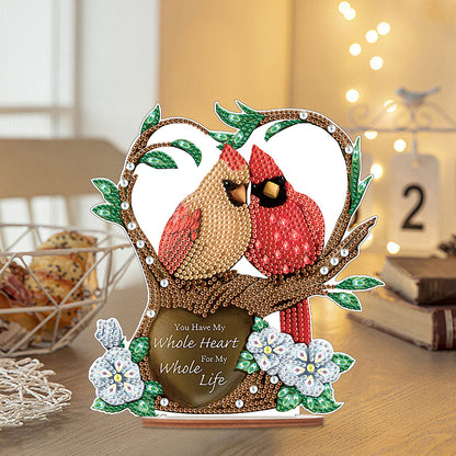 Wooden Xmas Cardinal Desktop Diamond Art Kits for Xmas Table Office Decor (#2)