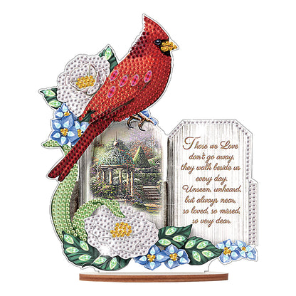 Wooden Xmas Cardinal Desktop Diamond Art Kits for Xmas Table Office Decor (#3)