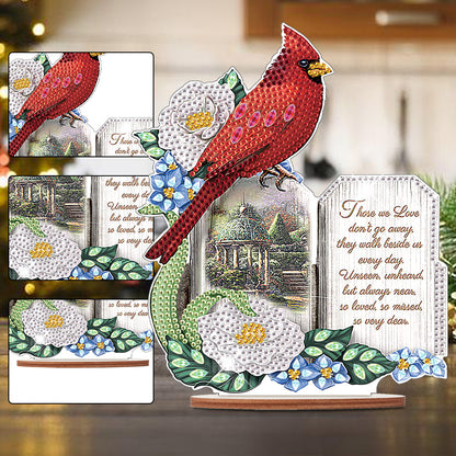 Wooden Xmas Cardinal Desktop Diamond Art Kits for Xmas Table Office Decor (#3)