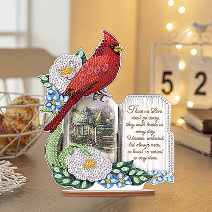 Wooden Xmas Cardinal Desktop Diamond Art Kits for Xmas Table Office Decor (#3)