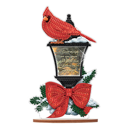 Wooden Xmas Cardinal Desktop Diamond Art Kits for Xmas Table Office Decor (#4)