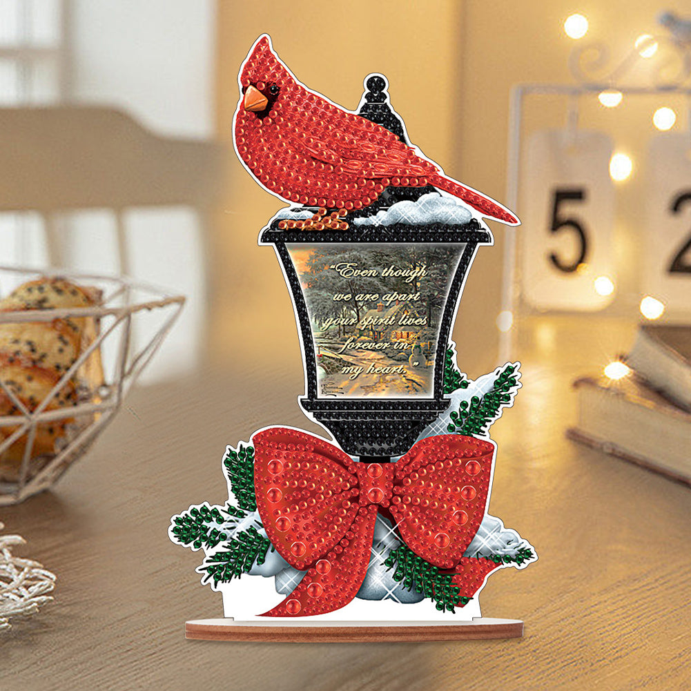 Wooden Xmas Cardinal Desktop Diamond Art Kits for Xmas Table Office Decor (#4)