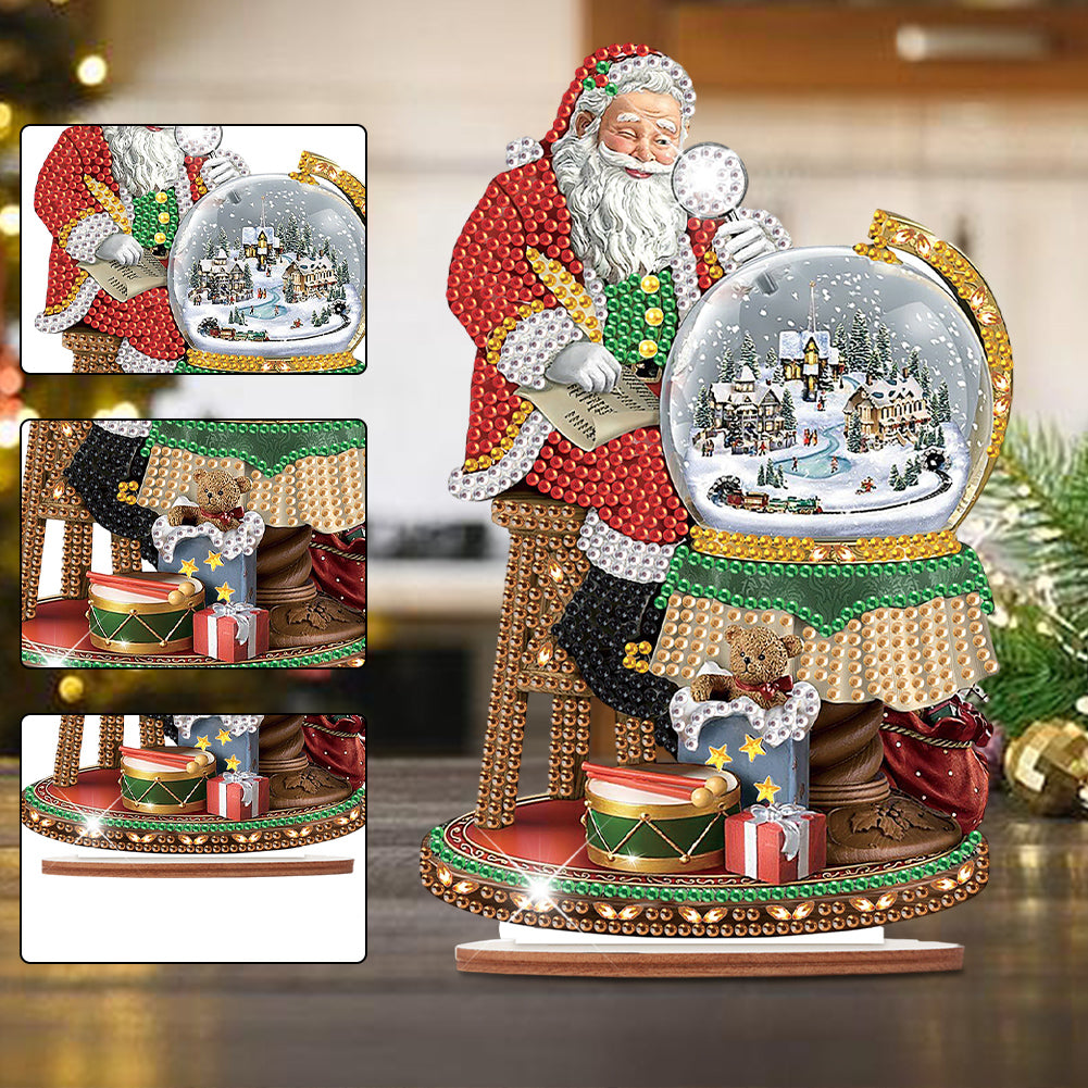 Wooden Santa Diamond Painting Tabletop Ornaments Kit for Table Office Decor (#1)